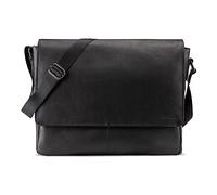 LEABAGS Sac à Bandoulière en Cuir pour Hommes et Femmes | Ordinateur Portable jusqu'à 15 Pouces | Sangle d'Épaule | Messager | Travail | Enseignant | Nappa Noir