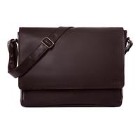 LEABAGS Sac à bandoulière en cuir pour hommes et femmes | Sac pour ordinateur portable jusqu'à 15 pouces | Sangle d'épaule | Sac messager | Sac de travail | Sac d'enseignant | Choco