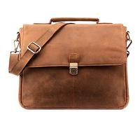 LEABAGS Sac à bandoulière en cuir pour hommes et femmes | Sac pour ordinateur portable jusqu'à 15 pouces | Sangle d'épaule | Sac messager | Sac de travail | Sac d'enseignant | Fox