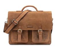 LEABAGS Sac à bandoulière pour hommes et femmes | Sac ordinateur portable en cuir véritable 15 pouces | Sac avec sangle d'épaule | Sac messager | Sac de travail | Sac d'enseignant | Fox