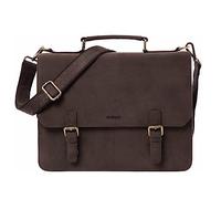 LEABAGS Sac à bandoulière pour hommes et femmes | Sac ordinateur portable en cuir véritable 15 pouces | Sac avec sangle d'épaule | Sac messager | Sac de travail | Sac d'enseignant | Vintage rouge-brun