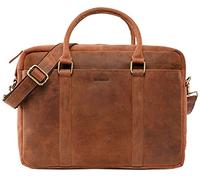 LEABAGS Sac à bandoulière pour hommes et femmes | Sac ordinateur portable en cuir véritable 16 pouces | Sac avec sangle d'épaule | Sac messager | Sac de travail | Sac d'enseignant | Vintage rouge-brun
