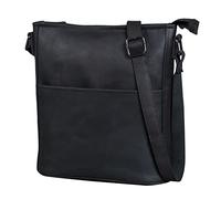 LEABAGS Sac à Main en Cuir pour Femmes | Sac Bandoulière en Cuir Véritable | Qualité Supérieure | Taille L (31 x 23 x 6 cm) | Nature Noir