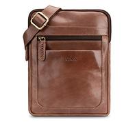LEABAGS Sac bandoulière en cuir pour hommes et femmes | Sac messager avec bandoulière | Sac à bandoulière | Sac de travail | Sac de transport | Sac à main | Cuir véritable | Cognac vintage