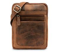 LEABAGS Sac bandoulière en cuir pour hommes et femmes | Sac messager avec bandoulière | Sac à bandoulière | Sac de travail | Sac de transport | Sac à main | Cuir véritable | Fox