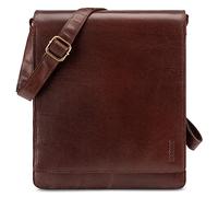 LEABAGS Sac bandoulière pour hommes et femmes | Sac ordinateur portable en cuir véritable 13" | Sac messager avec bandoulière | Sac à main | Sac de travail | Sac de transport | Acajou