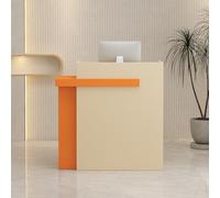 Leaceuv Comptoir de Réception avec Tiroirs Verrouillables, Moderne Comptoir Caisse, Compact Comptoirs Accueil, Petit Bureau d'accueil, pour Salon de Coiffure, Bureau(Apricot Orange,47.2" L (120cm))