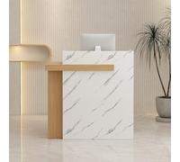 Leaceuv Comptoir de Réception avec Tiroirs Verrouillables, Moderne Comptoir Caisse, Compact Comptoirs Accueil, Petit Bureau d'accueil, pour Salon de Coiffure, Bureau(Marble,39.4" L (100cm))