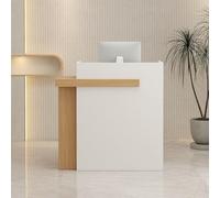 Leaceuv Comptoir de Réception avec Tiroirs Verrouillables, Moderne Comptoir Caisse, Compact Comptoirs Accueil, Petit Bureau d'accueil, pour Salon de Coiffure, Bureau(White Wood Grain,31.5" L (80cm))