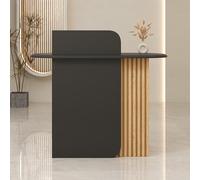 Leaceuv Comptoir de Réception,Table de Réception Moderne avec 2 Tiroirs Verrouillables, Comptoir d'accueil pour Magasin, Boutique, Salon de Beauté et Bureau(Black Wood Grain,31.5" L (80cm))