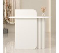 Leaceuv Comptoir de Réception,Table de Réception Moderne avec 2 Tiroirs Verrouillables, Comptoir d'accueil pour Magasin, Boutique, Salon de Beauté et Bureau(Wit,39.4" L (100cm))