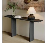 Leaceuv Console Meuble en Bois Massif Live Edge,Table d’Entrée Rustique en Pin,Console Entree,Style Naturel avec Bord Brut,pour Couloir,Salon ou Derrière Le Canapé(Nero,160x75cm/63x29.5in)