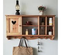 Leaceuv Etagère Murale,Meuble Mural Bois,Etageres Murales Flottantes,Meuble de Rangement Suspendu avec Porte et Étagère Ouverte,Armoire à Pharmacie,pour Salle de Bains,Cuisine,Salon(Wood)