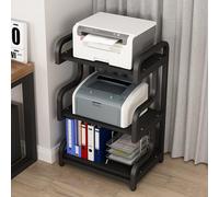 Leaceuv Meuble HiFi,Support d’Imprimante à 3/4 Niveaux,Meuble pour Scanner avec Stockage,Audio Rack,pour Décodeurs de Câbles,Chaînes Hi-FI,Consoles de Jeux(Nero,3 Tier)