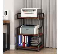 Leaceuv Meuble HiFi,Support d’Imprimante à 3/4 Niveaux,Meuble pour Scanner avec Stockage,Audio Rack,pour Décodeurs de Câbles,Chaînes Hi-FI,Consoles de Jeux(Black+Teak,3 Tier)