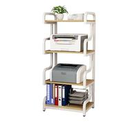 Leaceuv Meuble HiFi,Support d’Imprimante à 3/4 Niveaux,Meuble pour Scanner avec Stockage,Audio Rack,pour Décodeurs de Câbles,Chaînes Hi-FI,Consoles de Jeux(White+Light Walnut,4 Tier)