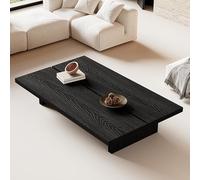 Leaceuv Table Basse Bois Massif,Bout de Canapé,Tables d'accent,Table Centrale Rétro,Design Rectangulaire Moderne,Tables de Salle à Manger,pour Salon,Chambre ou Cuisine(Nero,120x70x35cm)