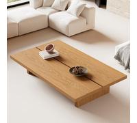 Leaceuv Table Basse Bois Massif,Bout de Canapé,Tables d'accent,Table Centrale Rétro,Design Rectangulaire Moderne,Tables de Salle à Manger,pour Salon,Chambre ou Cuisine(Wood,120x70x35cm)
