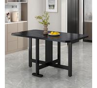 Leaceuv Table de Cuisine Pliable,Table à Manger Pliante pour 4 à 8 Personnes,Tables Console Extensible,Bois MDF et Acier,Moderne à Faible Encombrement,pour Petits Espaces(Nero,100x80cm/39.3x31.4in)