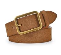 LEACOOLKEY Ceinture en cuir noir pour femme avec boucle carrée classique pour pantalon en jean, largeur 3,3 cm, F-marron, L: Für 86cm-101cm (34"-40") Taille