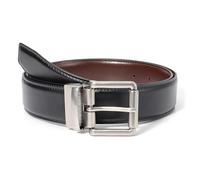 LEACOOLKEY Ceinture réversible en cuir pour homme - Ceinture de travail - Ceinture de loisirs - Ceinture double face pour homme, C-noir/café (boucle argentée), (120cm)Passform Taillenumfang 91cm-101cm