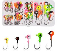 Lead Heads Hooks Jig Set 60pcs Fishing Hook Kit For Soft Lures For Freshwater And Saltwater Fishing Equipment Kit