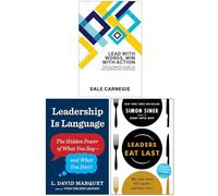 Lead With Words Win With Action, Leadership Is Language & Leaders Eat Last 3 Books Collection Set