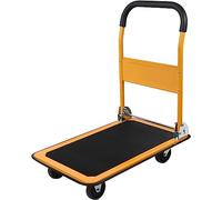 LEADALLWAY Chariot à Plateforme Pliable - Capacité de 150 kg - 4 Roues - 73 x 47 x 82 cm - Jaune