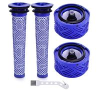 Leadaybetter Lot de 2 filtres DC58 V6 - Remplace le filtre et le pré-filtre pour Dyson V6 Absolute V6 Animal - Sans fil - Filtre pré-moteur (avec brosse de nettoyage).