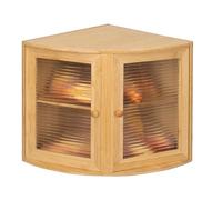 Leader Accessories Boîte à Pain d’angle en Bambou à 2 Niveaux, Boîte à Pain à Rabat à Couvercle Avant, Armoire à Pain pour Bouteilles de Légumes et d’épices, etc, 32x32x34cm