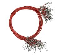 Leader de Fil de pêche 100LB, Leaders de Ligne de pêche avec émerillons et Boutons-Pression, Acier Inoxydable Haute résistance, 20pcs