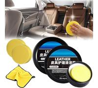 Leader Lot de 2 crèmes de nettoyage et de soin pour le cuir, crème de réparation du cuir de voiture, crème de nettoyage d'intérieur automobile, pâte de nettoyage pour cuir de voiture