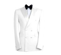 Leader of the Beauty Blazer à boutons pour homme - Coupe ajustée - Veste de costume formelle - Classique - Robe de mariage - Blazers de smoking, blanc, XXL