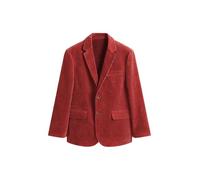 Leader of the Beauty Blazer en velours côtelé pour homme - Coupe ajustée - Pour mariage - Classique - Pour le travail et le dîner, Rouge, XL