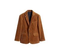 Leader of the Beauty Blazer en velours côtelé pour homme - Coupe ajustée - Pour mariage - Classique - Pour le travail et le dîner, marron, XL