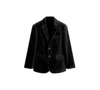 Leader of the Beauty Blazer en velours côtelé pour homme - Coupe ajustée - Pour mariage - Classique - Pour le travail et le dîner, Noir , M