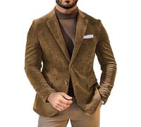 Leader of the Beauty Blazer en velours côtelé pour homme, coupe ajustée, veste d'hiver pour robe de mariage, blazer smoking, marron, XXL