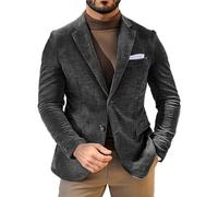 Leader of the Beauty Blazer en velours côtelé pour homme, coupe ajustée, veste d'hiver pour robe de mariage, blazer smoking, gris foncé, 5XL