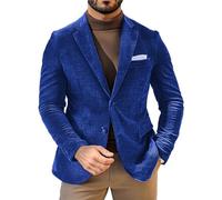 Leader of the Beauty Blazer en velours côtelé pour homme, coupe ajustée, veste d'hiver pour robe de mariage, blazer smoking, bleu marine, 5XL