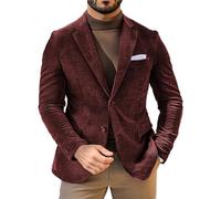 Leader of the Beauty Blazer en velours côtelé pour homme, coupe ajustée, veste d'hiver pour robe de mariage, blazer smoking, bordeaux, XL