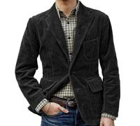 Leader of the Beauty Blazer en velours côtelé pour homme, coupe ajustée, veste formelle, veste de bal, de dîner, blazers, vêtements d'automne pour homme, Noir , M