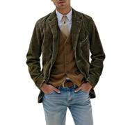 Leader of the Beauty Blazer en velours côtelé pour homme, coupe ajustée, veste formelle, veste de bal, de dîner, blazers, vêtements d'automne pour homme, vert militaire, XL