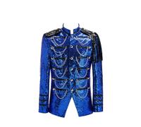 Leader of the Beauty Costume de bal à paillettes pour homme avec motif brillant, bleu marine, XXL