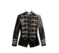 Leader of the Beauty Costume de bal à paillettes pour homme avec motif brillant, Noir , M