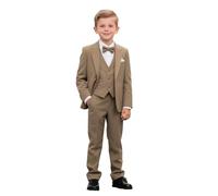 Leader of the Beauty Costumes pour garçons - Costume de mariage, de soirée, de garçon d'honneur - Ensemble 3 pièces - Couleur unie - 3 à 16 ans, kaki, 14 ans