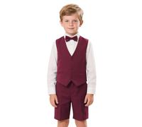 Leader of the Beauty Ensemble gilet d'été pour garçon 2 pièces de 3 à 16 ans, bordeaux, 3 ans