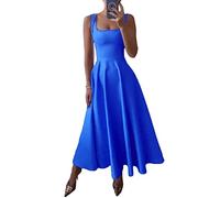 Leader of the Beauty Robe de soirée élégante pour femme - Robe de soirée midi élégante - Robe de cocktail formelle, bleu marine, 48