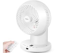 LeaderPro Ventilateur de Table avec Télécommande, 32 W, Ventilateur Silencieux avec 4 Vitesses, Minuterie 8 h, Oscillation à 70°, pour Bureau et Chambre à Coucher, Blanc, Débit d’Air 804 m³/h
