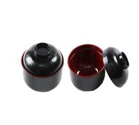 Leadigol Bol à soupe miso avec couvercle style japonais traditionnel en mélamine pour nouilles, riz, soupe miso, bol noir et rouge, bol à nouilles grande capacité