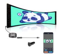Leadleds Tableau d'affichage LED flexible, 59 cm x 20 cm, programmable, contrôle par application Bluetooth, étanchéité IP65, USB 5 V, affichage RVB pour voiture, magasin, fête, publicité